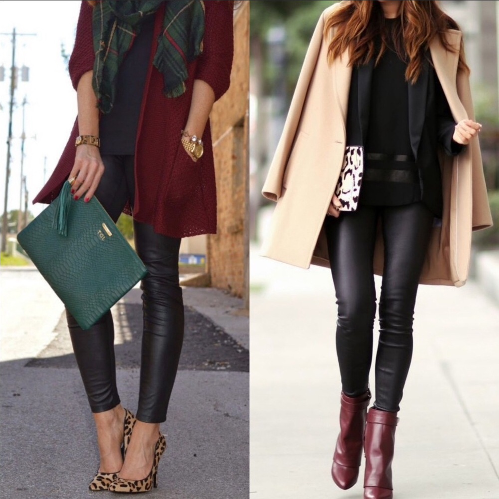 Faux Leather Black Leggings - Picture 2 of 2